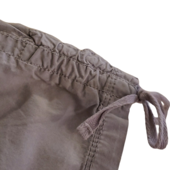 Avenue High Waist Elastic Waistband Drawstring Cinch Legs Gray Cropped Capris 16 - Picture 10 of 16